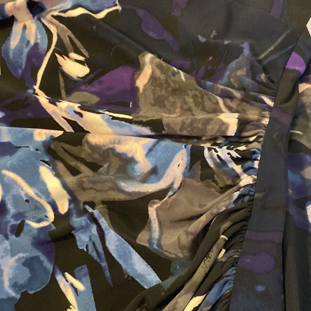 Lauren Ralph Lauren Navy Floral Cap-Sleeve Dress size 8 fully lined - Picture 9 of 12